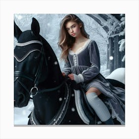 Girl On A Horse Canvas Print