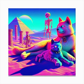 Psychedelic Cats Canvas Print