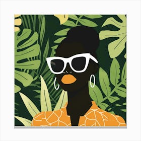 African Woman With Sunglasses 1 Canvas Print