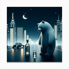 Bear In The City Canvas Print