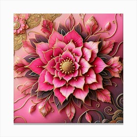 Pink Flower Painting 1 Canvas Print