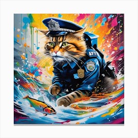 Police Cat Canvas Print