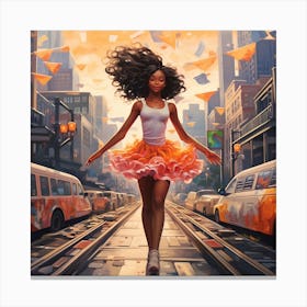 Girl In The City Canvas Print