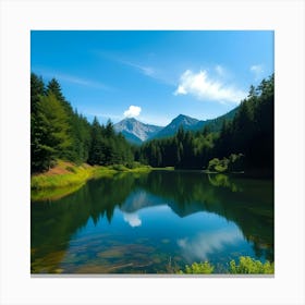 Lake In The Mountains 1 Canvas Print