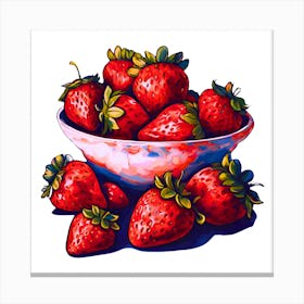 Frutal Delights, Fresh Strawberry Art Canvas Print
