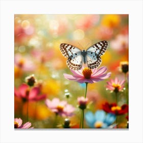 Butterfly On A Flower 20 Canvas Print