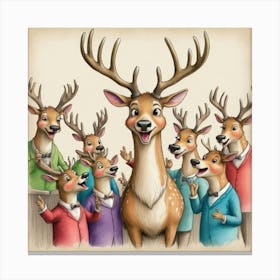 Christmas Deer 2 Canvas Print