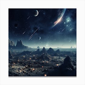 Space Landscape With Planets And Stars 2 Canvas Print