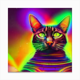 Psychedelic Cat 6 Canvas Print