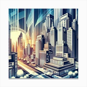 Futuristic Cityscape 47 Canvas Print