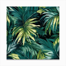 Palm Print Viscose , Tropical Leaves Canvas Print