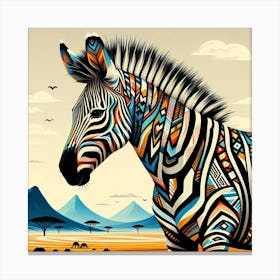 Tribal African Art zebra 2 Canvas Print