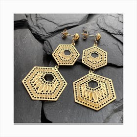 Geometric Earrings Canvas Print