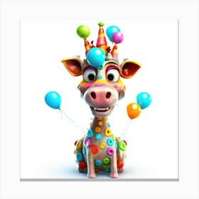 Birthday Giraffe 1 Canvas Print