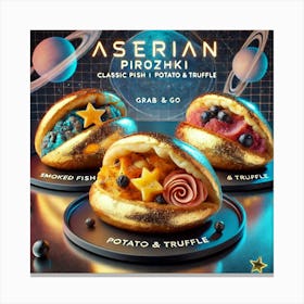 A Futuristic Dish Called Asterian Pirozhki, Featur Canvas Print