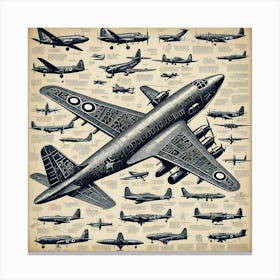 Vintage Airplanes 1 Canvas Print