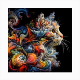 Abstract Cat Canvas Print