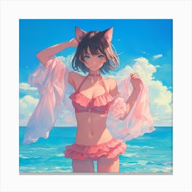 Anime Girl In Bikini 4 Canvas Print