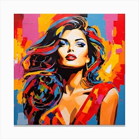 Pop Art Abstract Expressionism Female Canvas Print