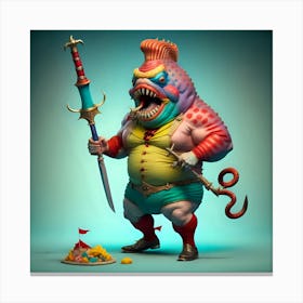 Circus Freak Show Fish (Series) Swordswallower 1 Canvas Print