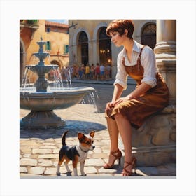 Italian Puppy Love Canvas Print