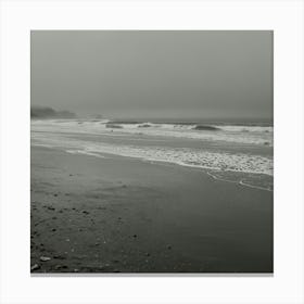 Black And White Beach 2 Canvas Print