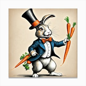 Rabbit With Carrots 13 Canvas Print