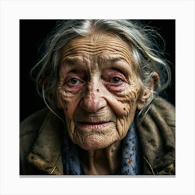 Portrait Of An Old Woman Canvas Print