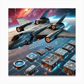 A Futuristic Sci Fi Scene Harmony Fighter Modular Hardpoints Canvas Print