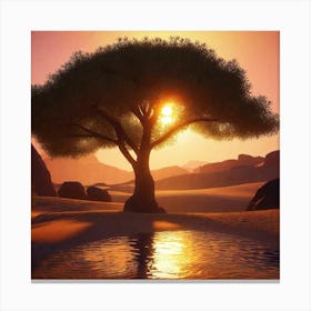 Tree In The Desert 2 Canvas Print