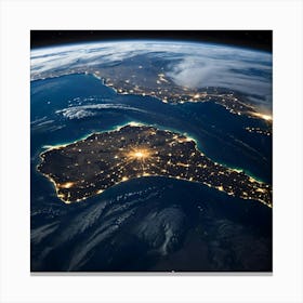 Earth At Night 24 Canvas Print