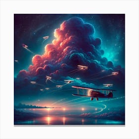 Airplanes In The Sky Canvas Print