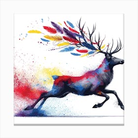 Reindeer On The Move 2 A Touch Of Abstraction Vector Style Into Raster Format Canvas Print