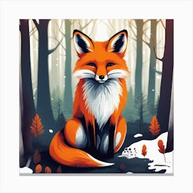 Fox In The Woods 41 Canvas Print