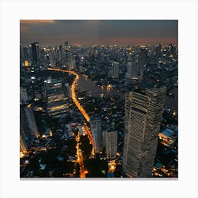 Aerial View Of Bangkok City Canvas Print