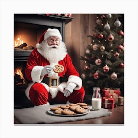 Santa Claus With Cookies 2 Canvas Print