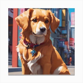 Dog In The City Canvas Print