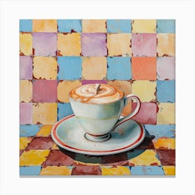 Cappucino Pastel Checkerboard 2 Canvas Print