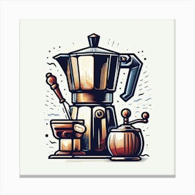 Illustration Of A Coffee Maker Canvas Print