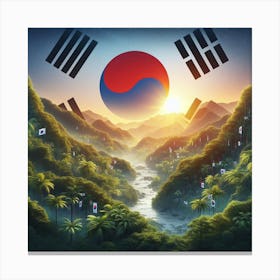 Flag Of South Korea Canvas Print