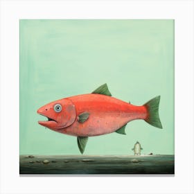 Red Fish And Penguin Canvas Print