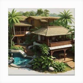 Tropical House Canvas Print