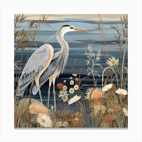 Bird In Nature Great Blue Heron 8 Canvas Print