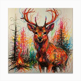 Deer In The Forest 2 Canvas Print