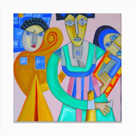 An Cubism Oil Painting-Rich And Poor People Canvas Print