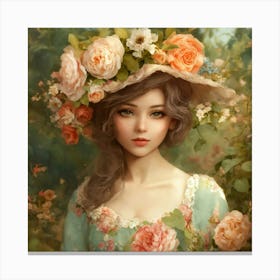 Girl In A Hat Canvas Print