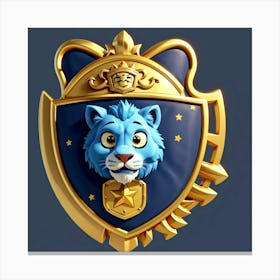 Default Logo Of A Shield With A Lions Head And A Star On It V 3 (1) Canvas Print