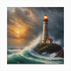 Lighthouse Storm Canvas Print
