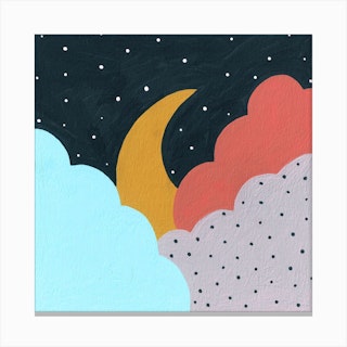 Good Night Moon Square Canvas Print