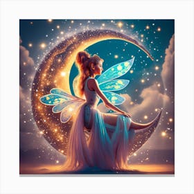 Fairy On The Moon Canvas Print